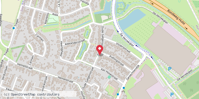Een kaart met de locatie van Christel Felix