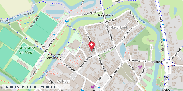 Een kaart met de locatie van In de Witte Kast